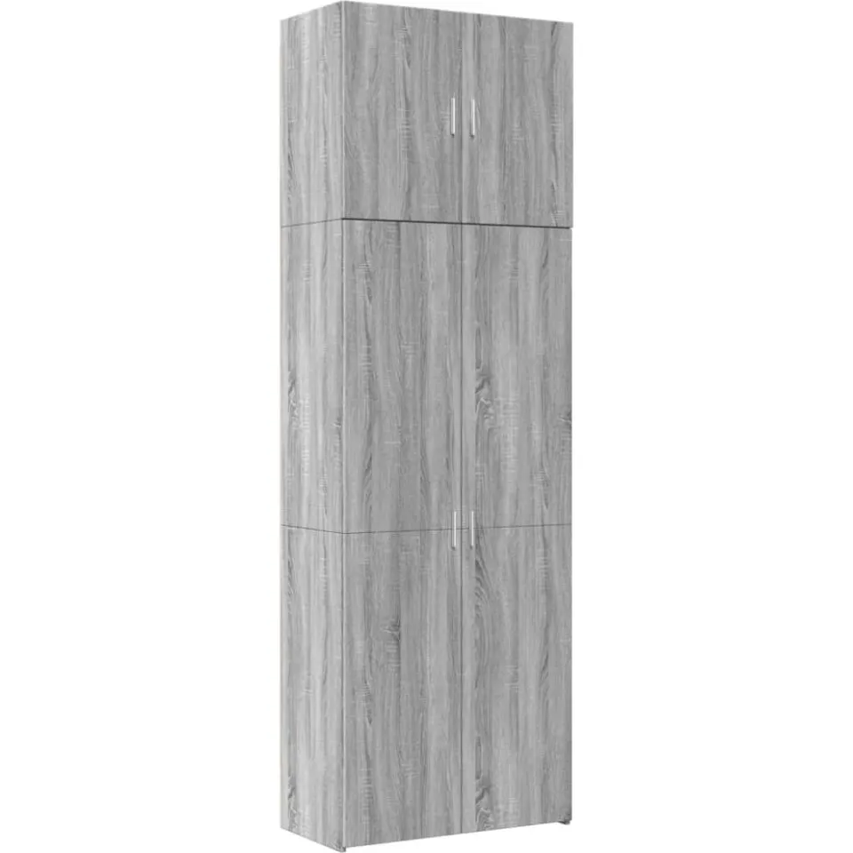 vidaXL Hoge kast 80x42,5x249 cm bewerkt hout grijs sonoma eikenkleurig, foto 3