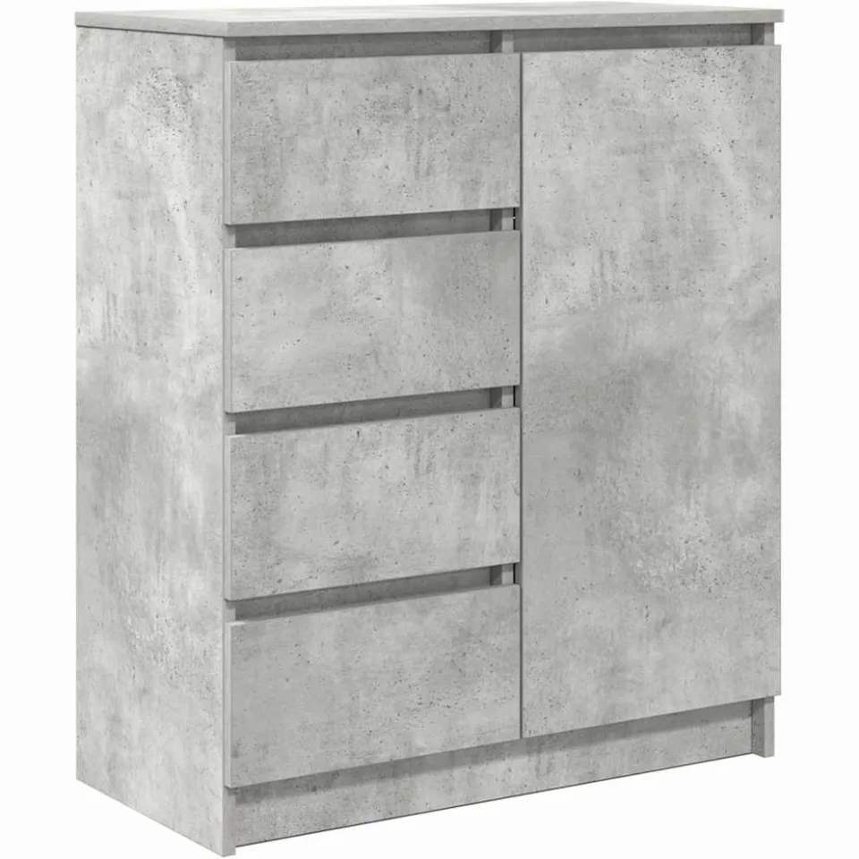 vidaXL Dressoir met lades 71x35x84 cm spaanplaat betongrijs grijs, foto 3