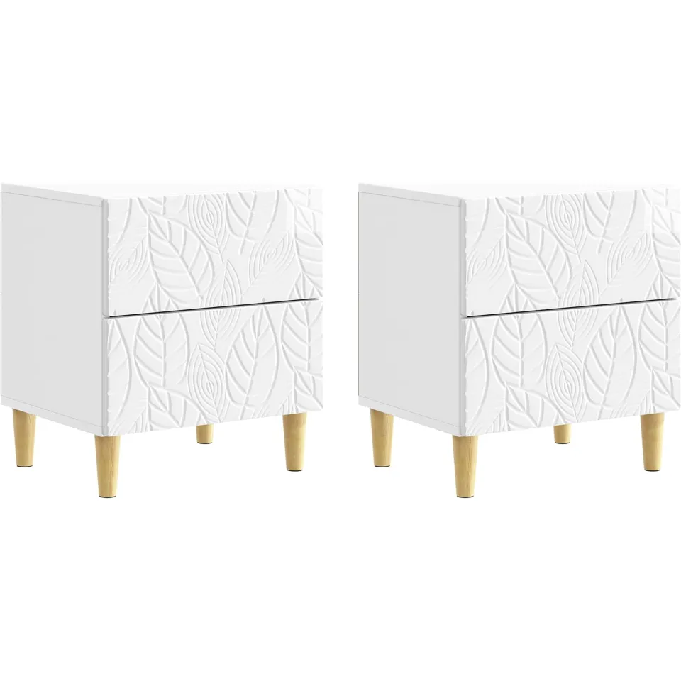 vidaXL Nachtkastje 2 st Hoogglans Wit 43 x 34,5 x 48 cm Bewerkt hout