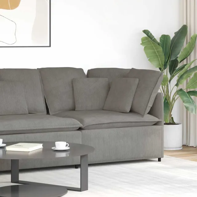 vidaXL Modulaire hoekmodule bank met kussens 100 cm lichtgrijs