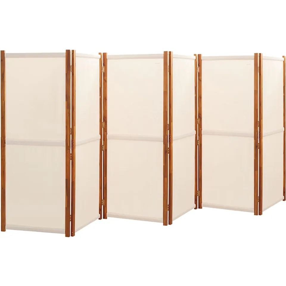 vidaXL Kamerscherm met 6 panelen 420x180 cm crèmewit