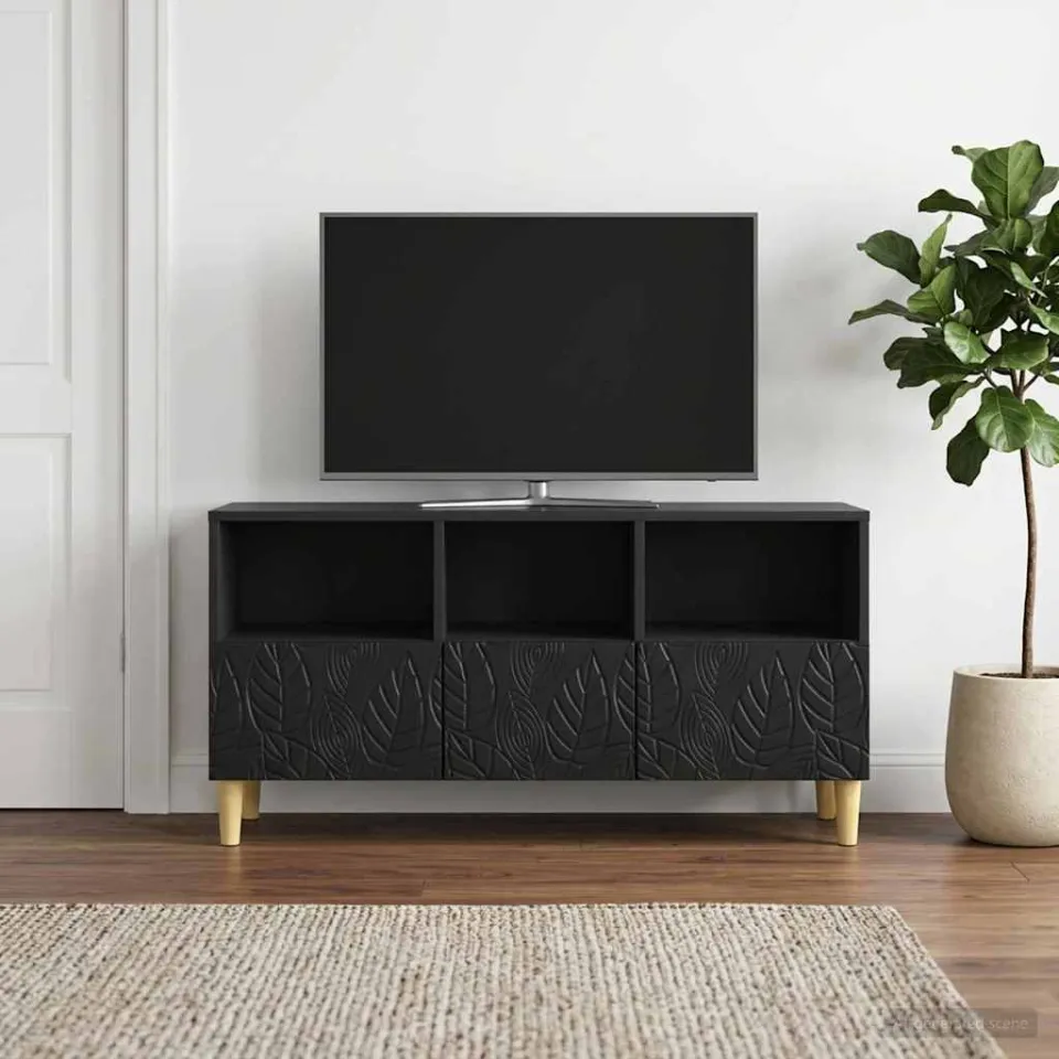 vidaXL TV-kast 102 x 34,5 x 50 cm Zwart Bewerkt hout, foto 3