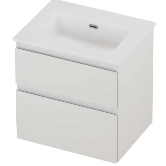 Proline Tribute Badmeubelset Porselein Elegant Zonder Kraangat 60x46x62 cm Glans Wit Glans Wit