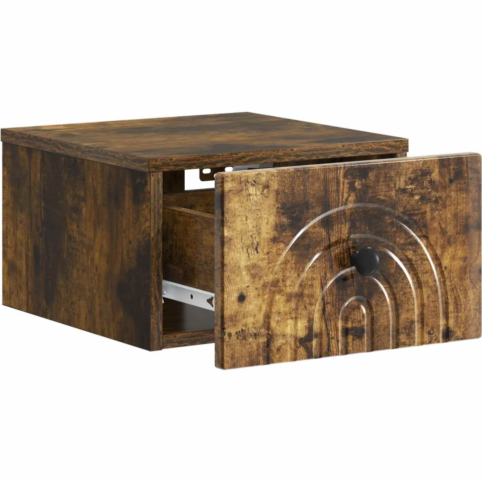 vidaXL Wandbeugel Bedkast Gerookt eiken 33 x 34,5 x 20 cm Bewerkt hout, foto 3