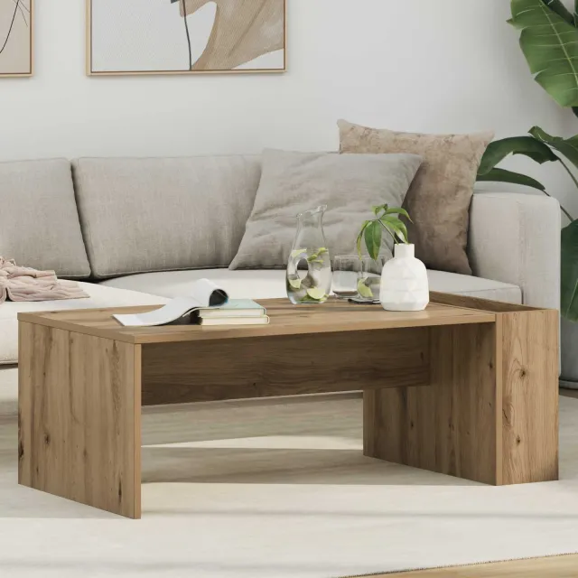 vidaXL Salontafel Artisan Eiken 95 x 50 x 34 cm Bewerkt hout Bruin