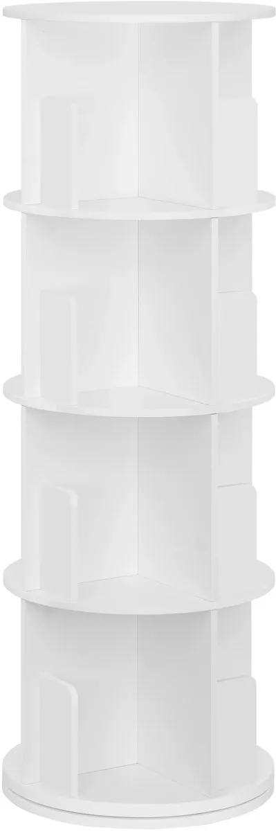 ArtiZo Ronde boekenkast - display - opbergruimte - 360° draaibaar - tot 4 niveaus - 44x44x126 cm wit
