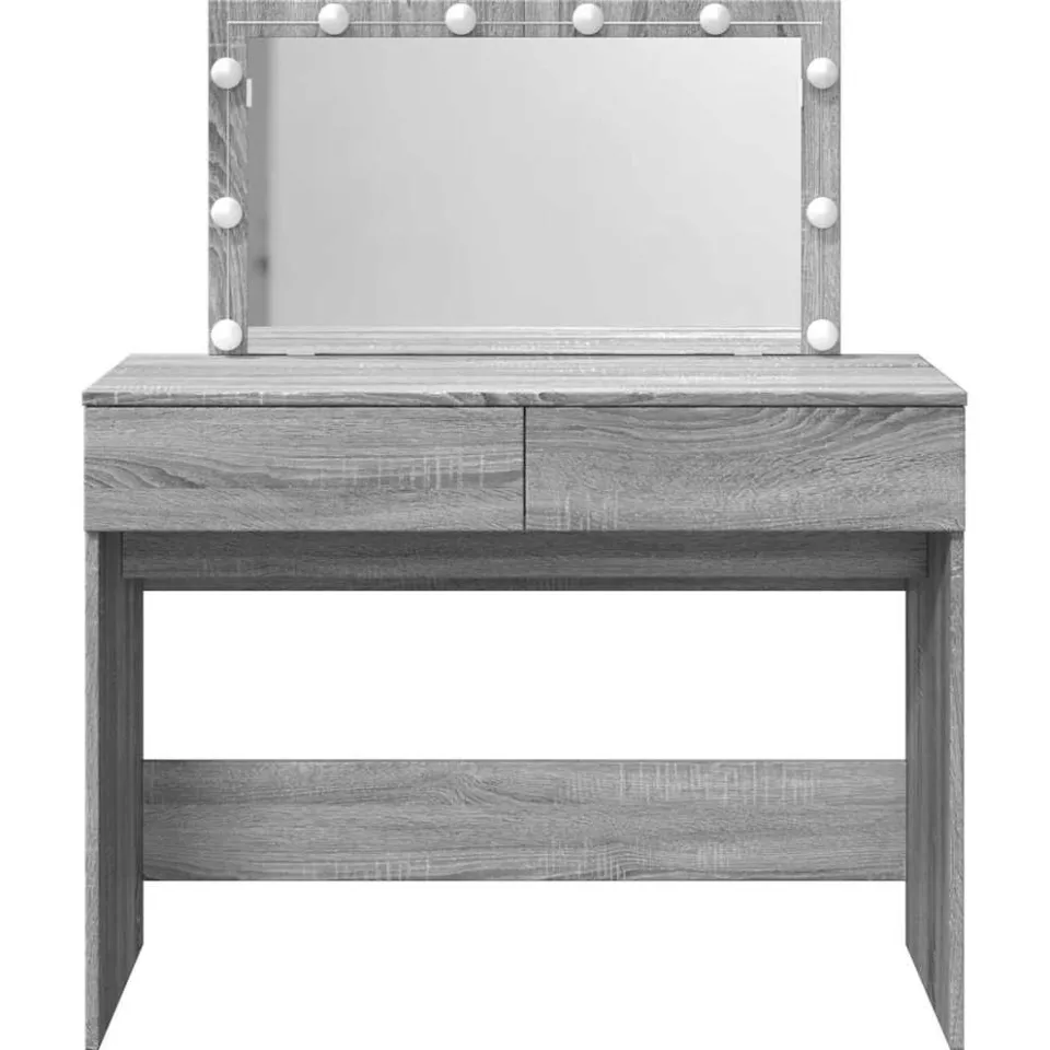 vidaXL Kaptafel met LED-verlichting 100x40x120 cm grijs sonoma, foto 4