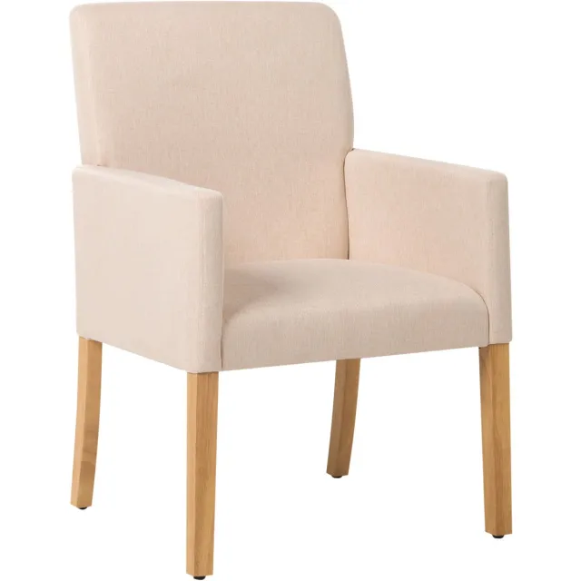 Beliani ROCKEFELLER - Eetkamerstoel - Beige - Polyester