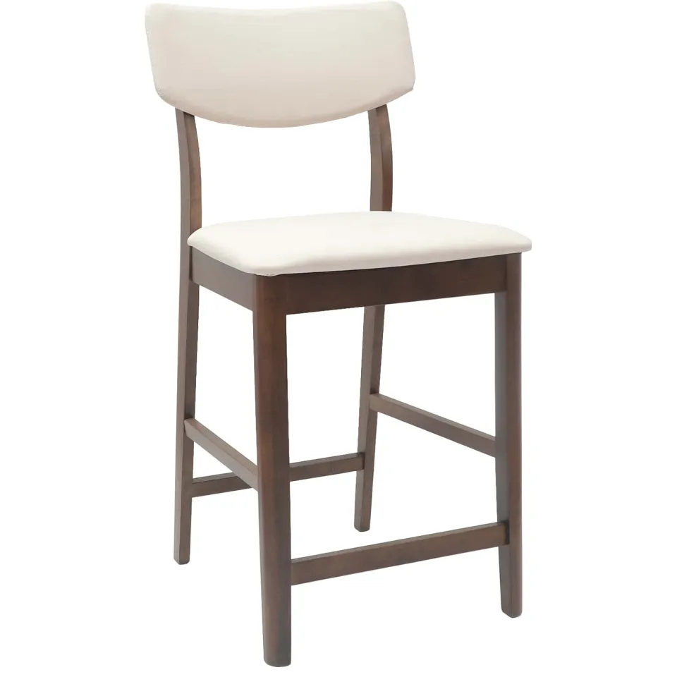 vidaXL Eettafelstoelen 2 st Massief Rubberhout Licht Bruin, foto 4