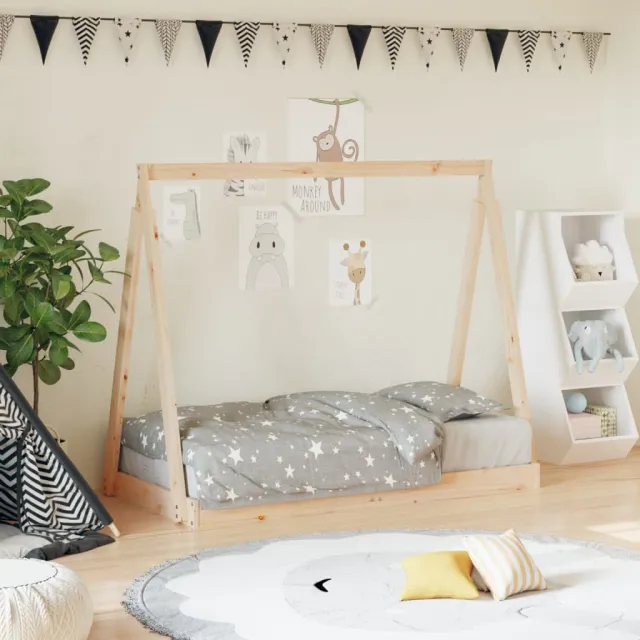 vidaXL Kinderbedframe 70x140 cm massief grenenhout bruin, foto 2