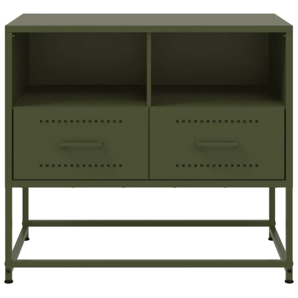 vidaXL Tv-meubel 68x39x60,5 cm staal olijfgroen, foto 4