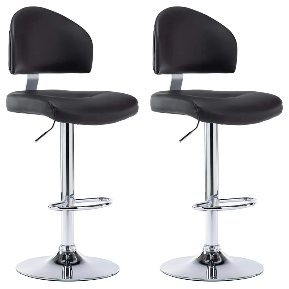 vidaXL Barstoelen 2 st kunstleer zwart, foto 3
