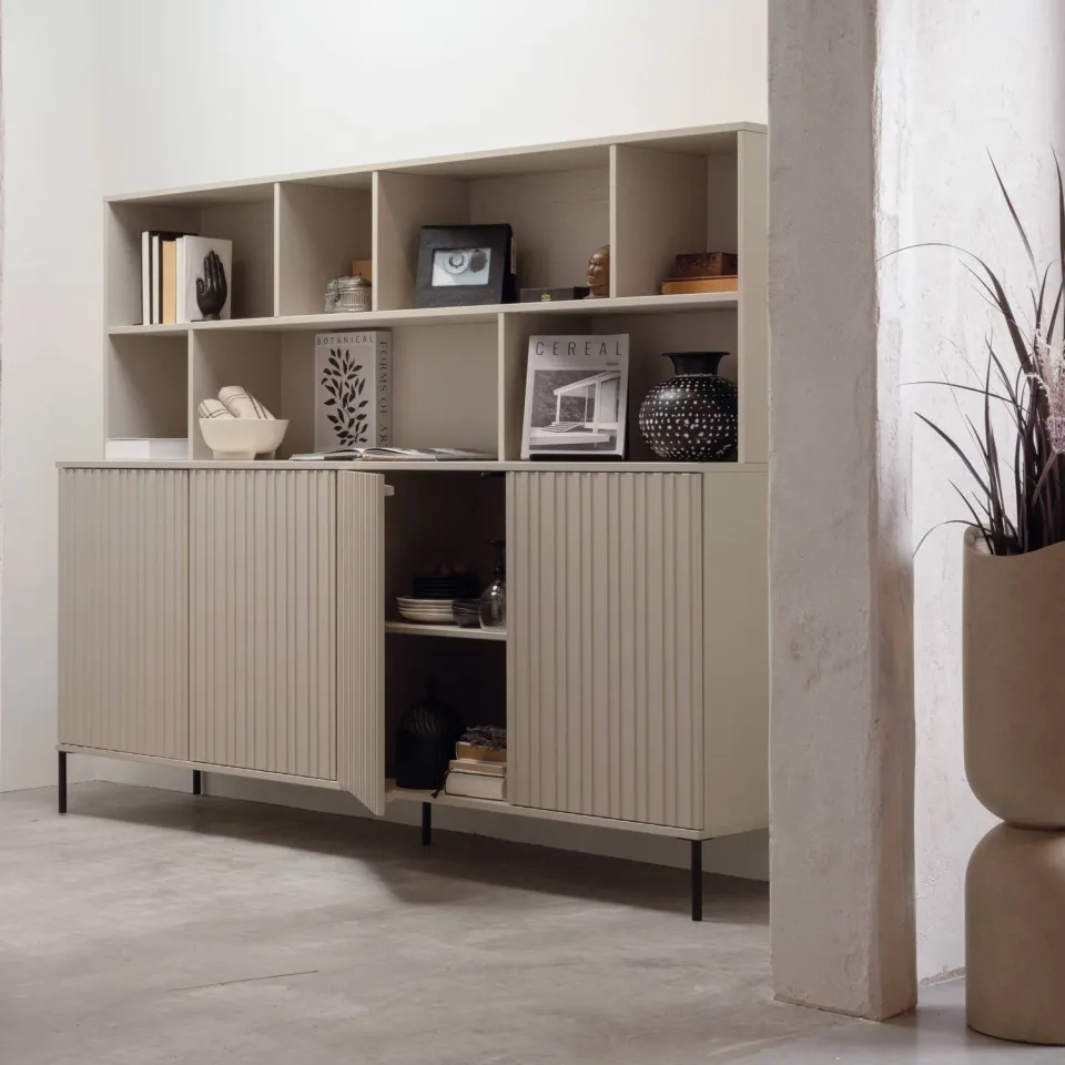 WOOOD New Gravure Dressoir - Essen - Espresso - 85x200x44, foto 2