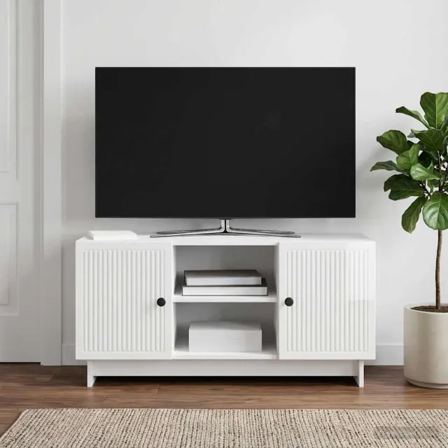 vidaXL TV-kast 102 x 34,5 x 50 cm Hoogglans Wit Bewerkt hout