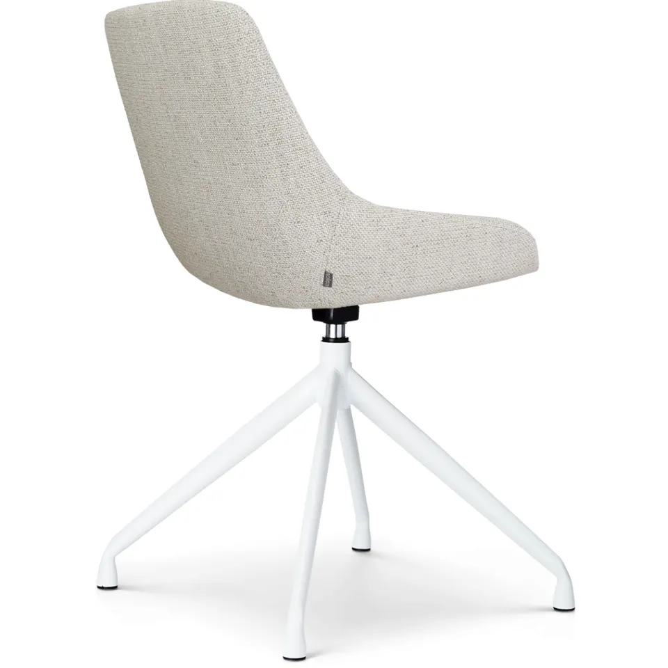 Nolon Nola-Isa draaibare eetkamerstoel beige gemêleerd - wit onderstel, foto 4