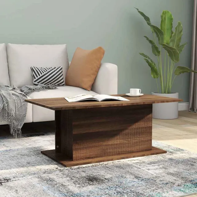 vidaXL Salontafel 102x55,5x40 cm bewerkt hout bruin eikenkleur