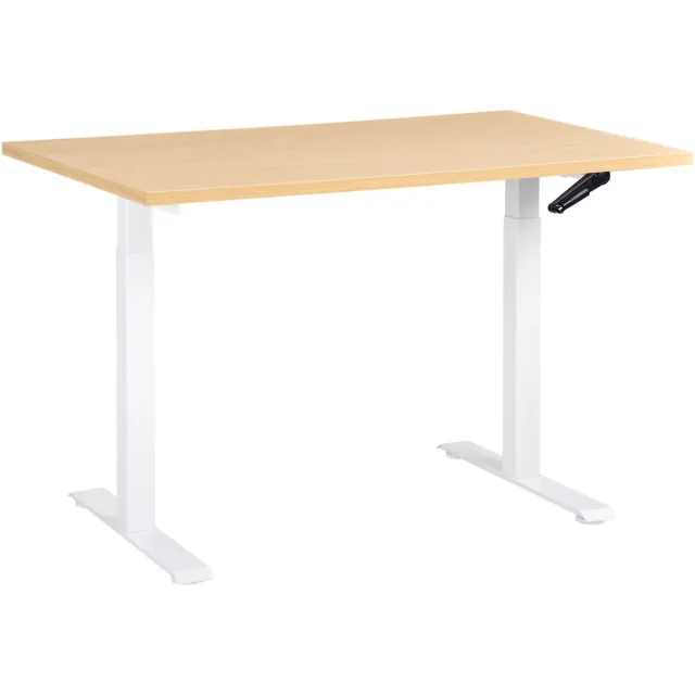 Beliani DESTINES - Verstelbaarbureau - Wit/Lichtbruin - 120x72 cm - Vezelplaat