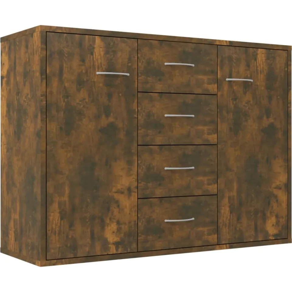 vidaXL Dressoir 88x30x65 cm bewerkt hout gerookt eikenkleurig, foto 3