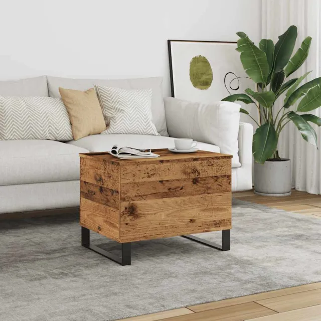 vidaXL Salontafel 60x44,5x45 cm bewerkt hout oud houtkleurig bruin, foto 2