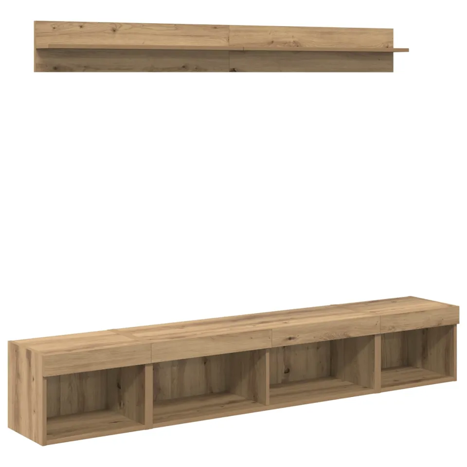 vidaXL TV Wandkast Set 5 st Artisan Eiken Bewerkt hout Bruin