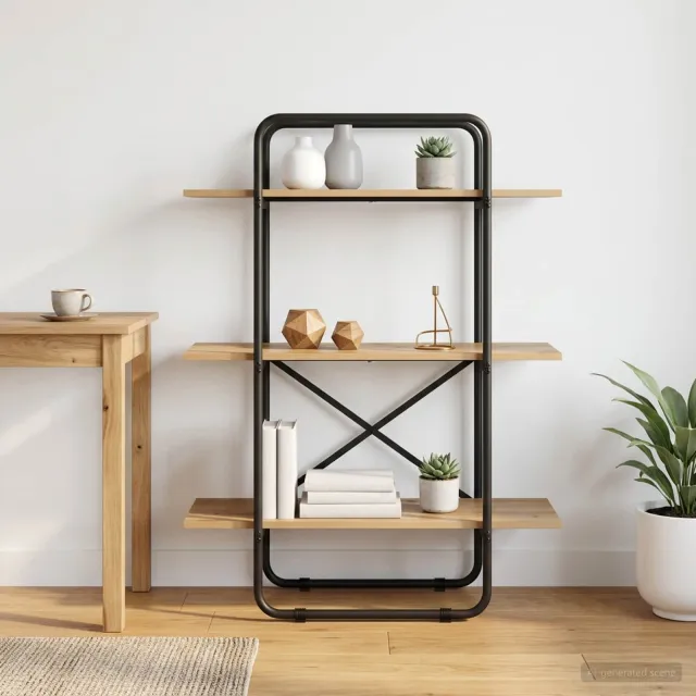 vidaXL Boekenrek 3-laags 80 x 35 x 105 cm PB Artisanaal eiken Bruin