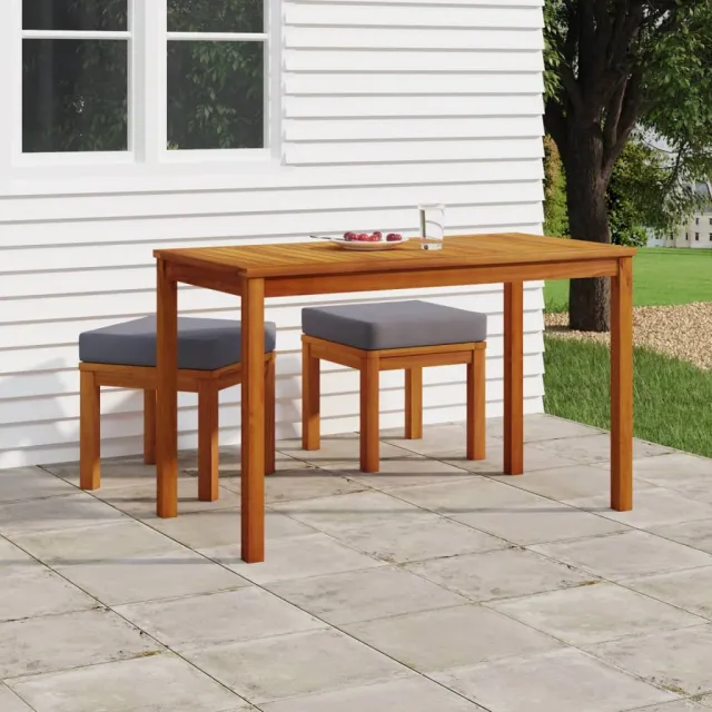 vidaXL 3-delige Tuinset met kussens massief acaciahout grijs, foto 2