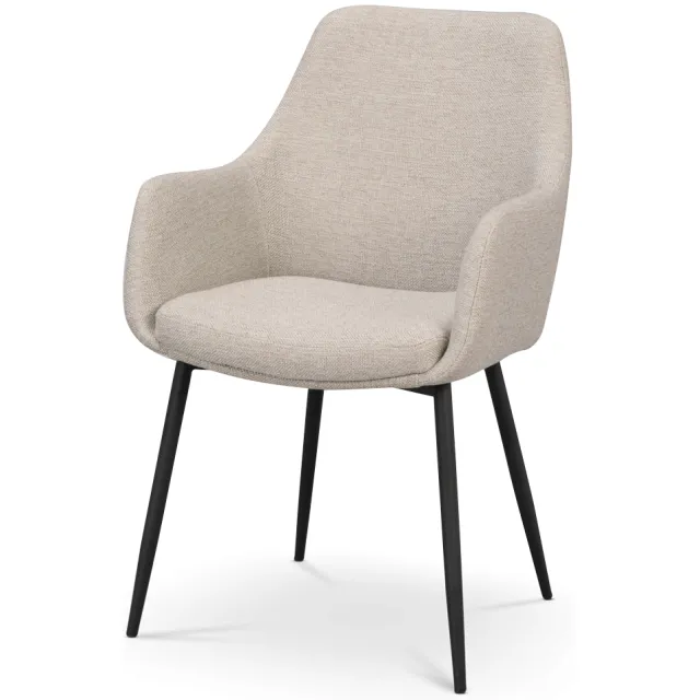 Rowico Home Reily eetkamerstoel beige - zwart onderstel