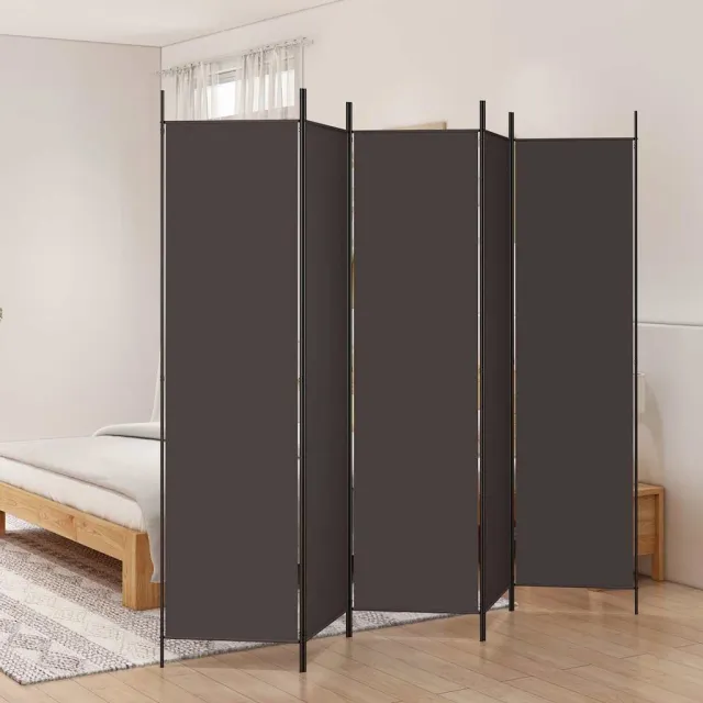 vidaXL Kamerscherm met 5 panelen 250x200 cm stof bruin, foto 2