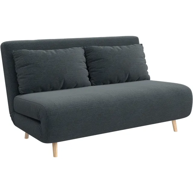 TEKROA Slaapbank Ribstof Verstelbare Rugleuning 141 x 90 x 81 cm 120 kg 81 cm Antraciet