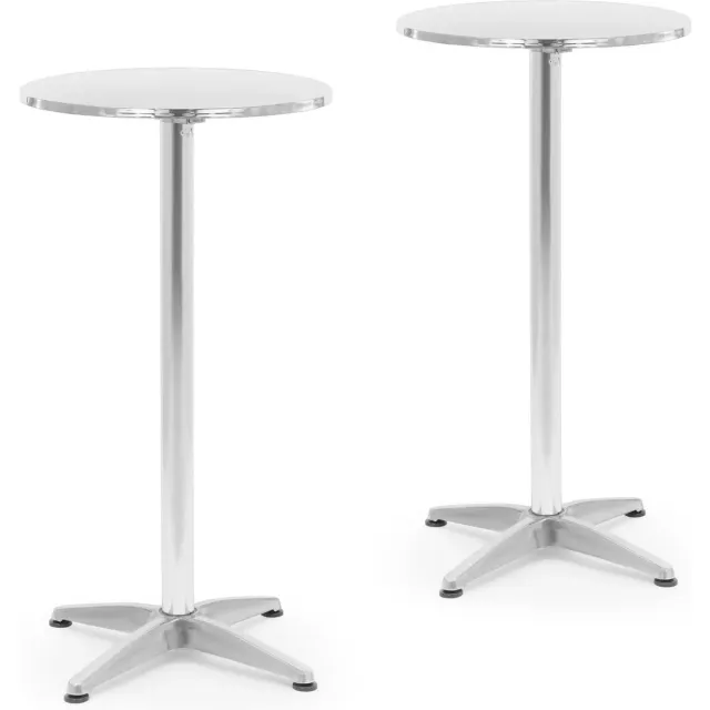 Royal Catering Bartafel - set van 2 - ECO - Ø 60 cm - opklapbaar - in hoogte verstelbaar - Royal Catering Metallic zilver