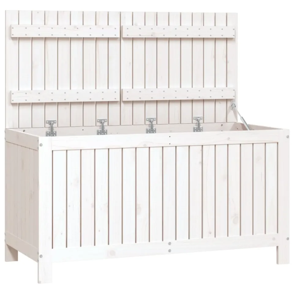 vidaXL Tuinbox 121x55x64 cm massief grenenhout wit