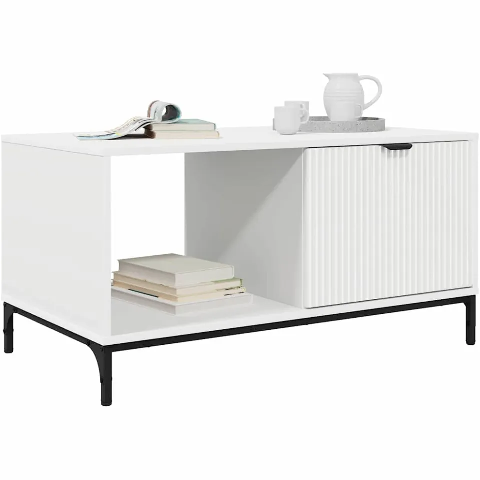 vidaXL Salontafel Wit 90 x 49 x 46 cm Bewerkt hout, foto 3