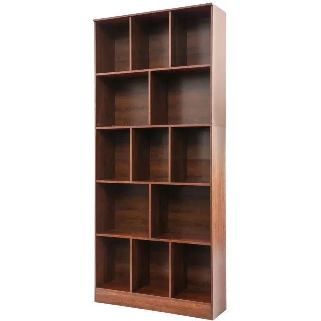 Happiq Boekenplank – 5-laags boekenplank, boekenkast met open plank – 80 cm x 24 cm x 180 cm – Voor woonkamer, slaapkamer, thuiskantoor – [Kleur] Field Oak