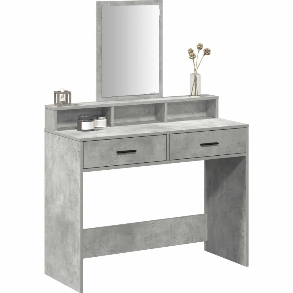 vidaXL Plafondtafel Beton Grijs 100 x 41 x 140 cm Bewerkt hout