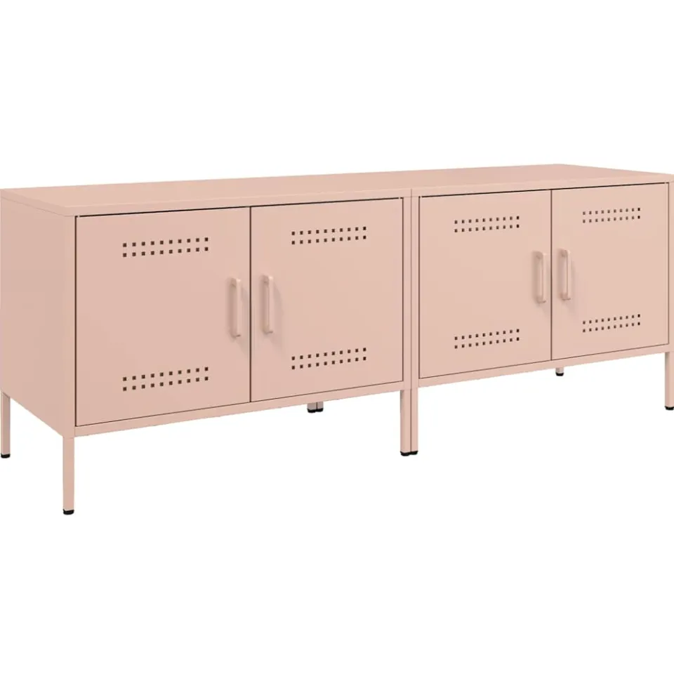 vidaXL Tv-meubelen 2 st 68x39x50,5 cm staal roze