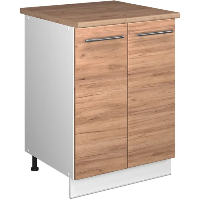 Vicco Wastafelkast Fame-Line, Goudkleurig Eiken/Wit, 60 cm
