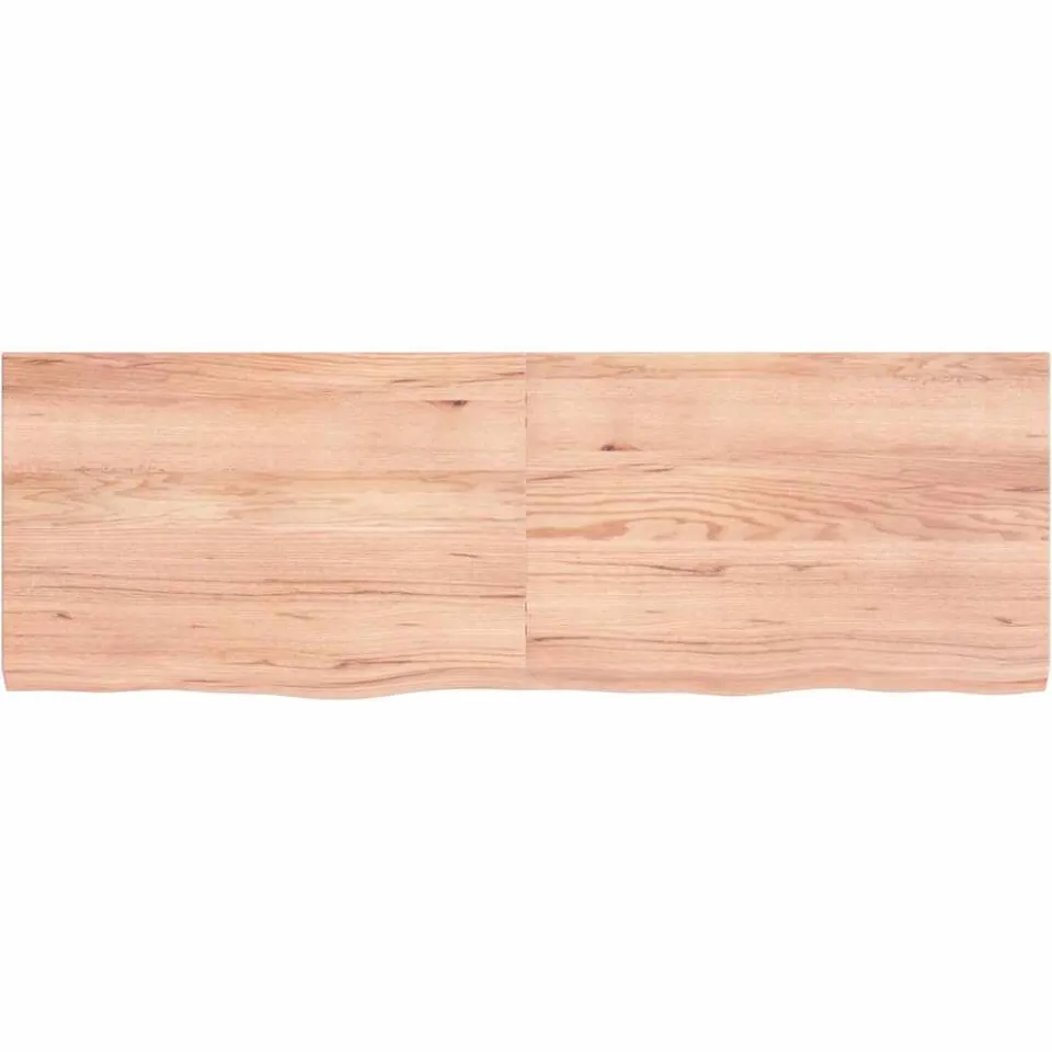 vidaXL Tafelblad 120x40x(2-4)cm behandeld massief eikenhout lichtbruin, foto 2