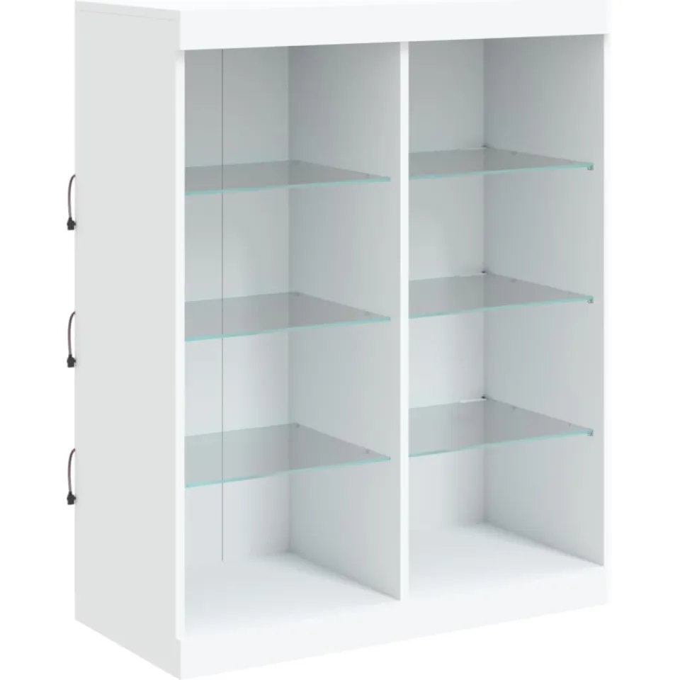 vidaXL Dressoir met LED-verlichting 81x37x100 cm wit