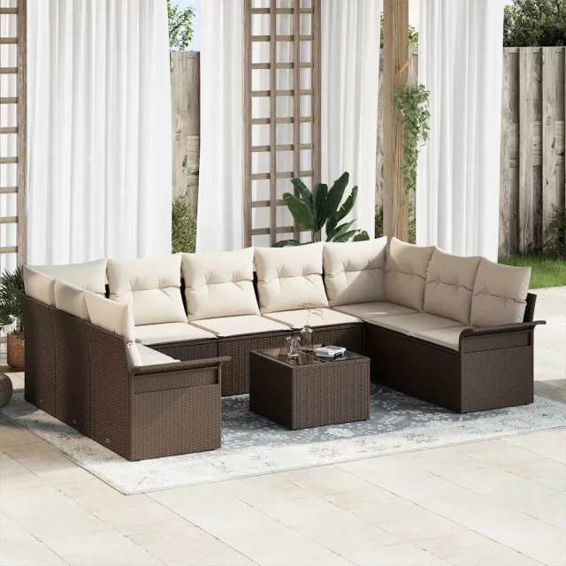 vidaXL Tuinbankenset 10 st Bruin poly rattan