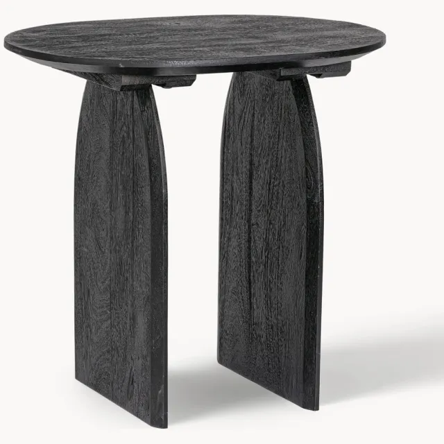 Bizzotto Ovale mangohouten bijzettafel Monterrey Zwart