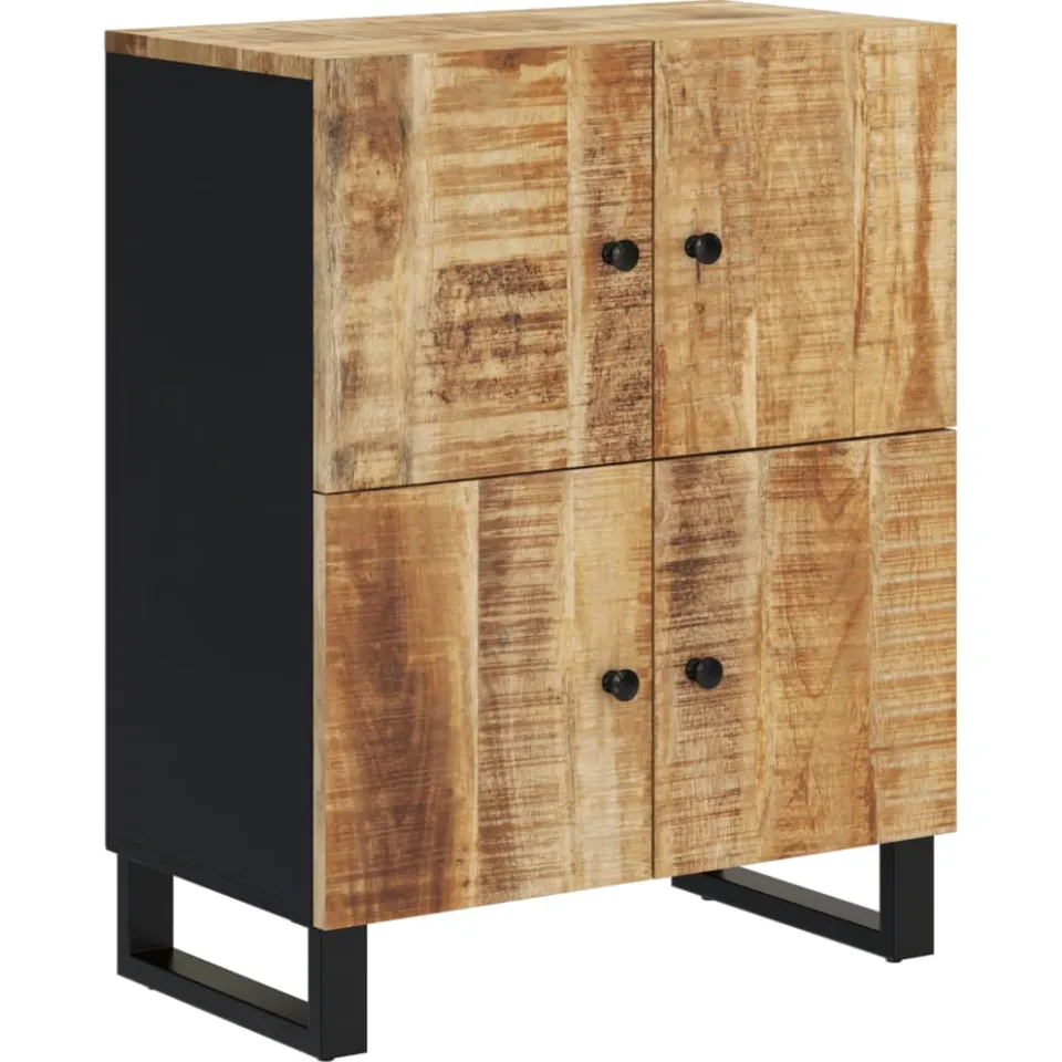 vidaXL Dressoir met 4 deuren 60x33x75 cm massief mangohout bruin, foto 3