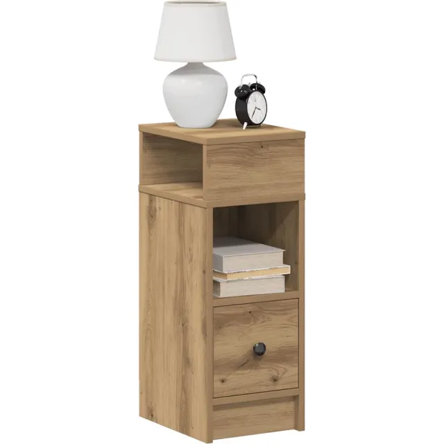 vidaXL Nachtkastjes 2 st met lade 25x31x66 cm artisanaal eikenkleurig Bruin