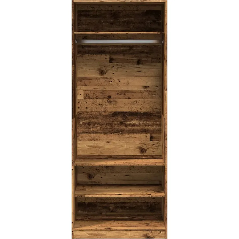 vidaXL Kledingkast 80x50x200 cm bewerkt hout oud hout bruin