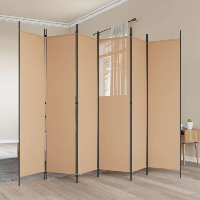 vidaXL 6-Panelen Kamerscherm Beige 300 x 200 cm Stof, foto 2