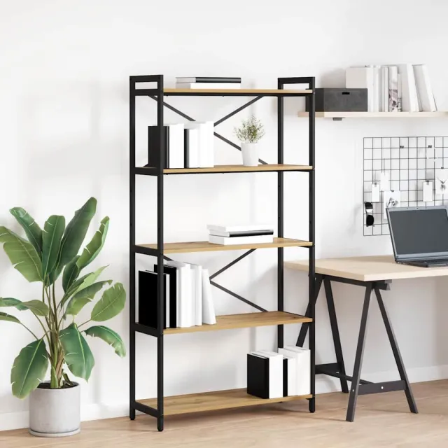 vidaXL Boekenkast 80 x 30 x 155 cm Bewerkt hout Artisan Eiken, foto 2