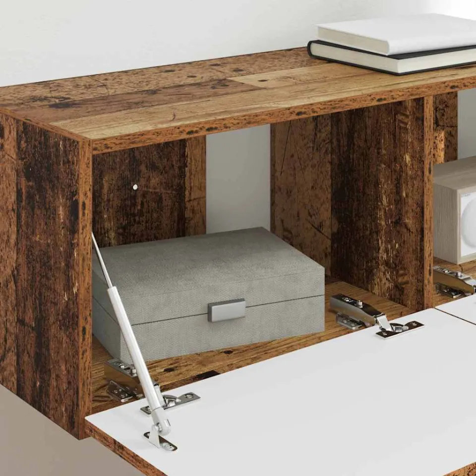 vidaXL TV Wandkast 2 st Oud Hout Bewerkt hout bruin, foto 4