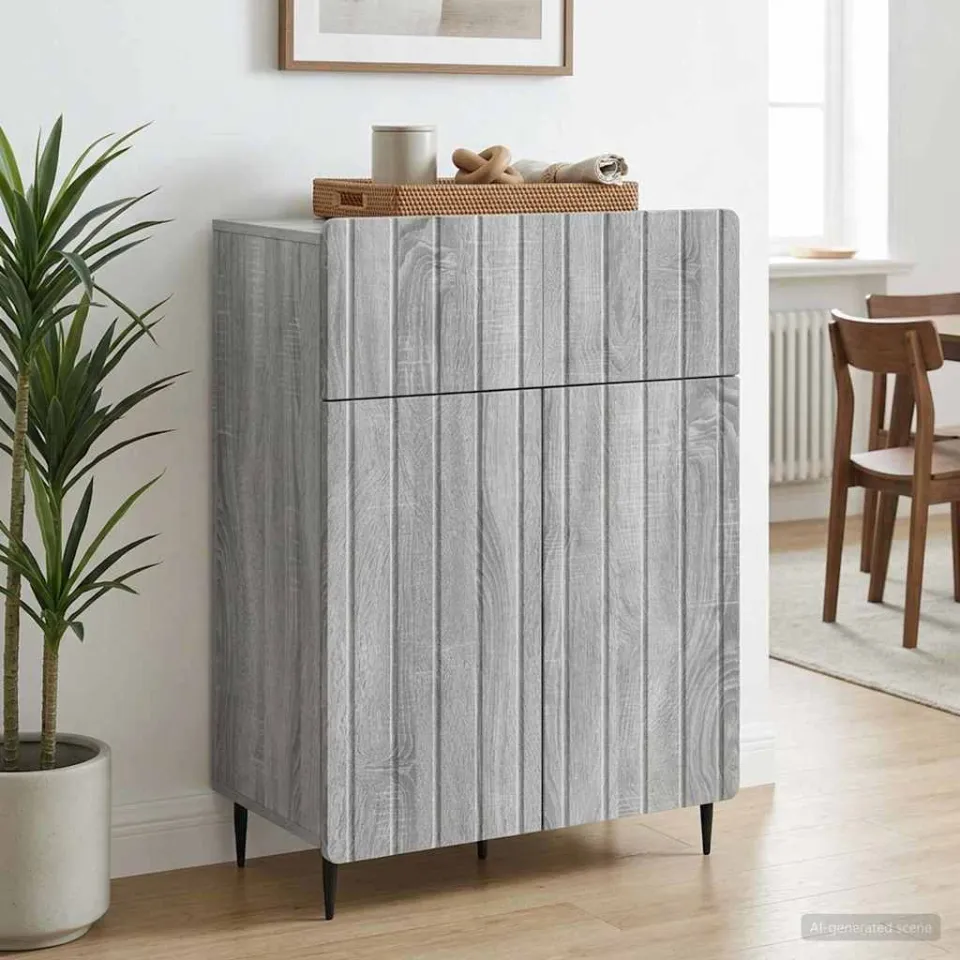 vidaXL Dressoir Grijs sonoma 66 x 34,5 x 92 cm Bewerkt hout, foto 3