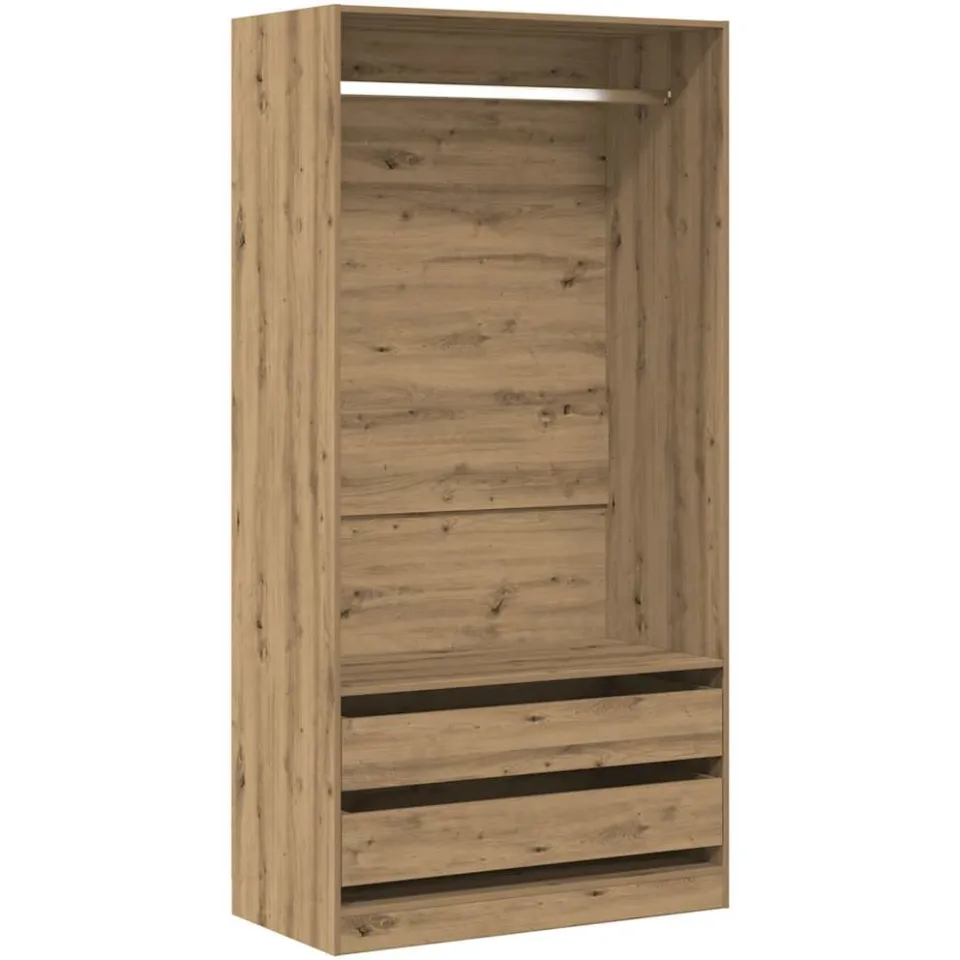 vidaXL Kledingkast 100x50x200 cm bewerkt hout artisanaal eikenkleurig, foto 3