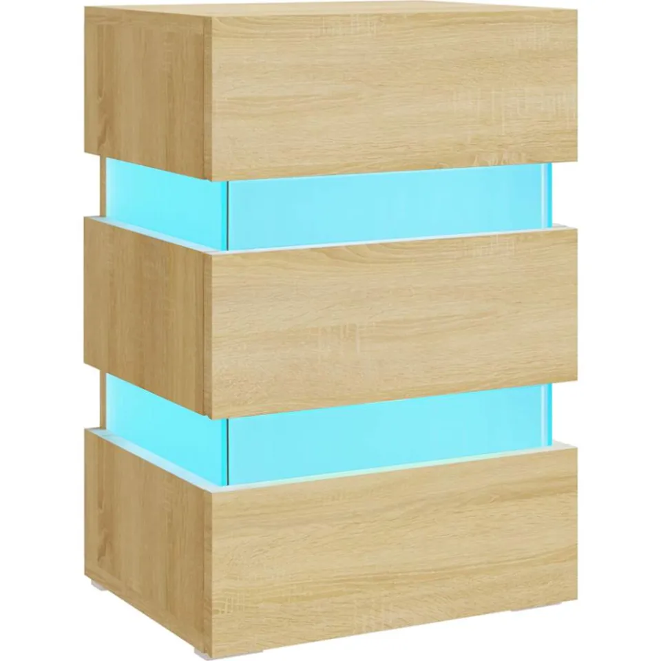 vidaXL Nachtkastje 45x35x67 cm bewerkt hout sonoma eikenkleurig Bruin