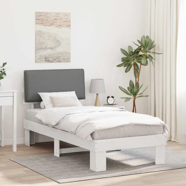 vidaXL Bedframe met Gevoerd Hoofdgedeelte Lichtgrijs 90 x 200 cm